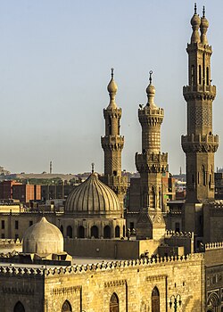 The Al-Azhar Mosque, built in 970–972 in the wake of the establishment of Cairo as the capital of the Fatimid Caliphate