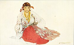 Gipsy Woman, Stanisław Masłowski, watercolour, 1877
