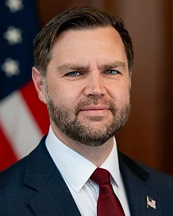 JD Vance, Donald Trump's vice president during Trump's second term. Initially critical of Trump, he became a staunch advocate of Trumpism later in Trump's first term and has been described as a right-wing populist.[144]
