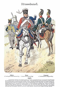 Russian dragoons and hussars in 1807