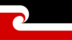 The national Māori flag, also known as the Tino rangatiratanga (absolute sovereignty) flag. Designed in 1989,[196] it is widely used by Māori groups.