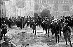 Italian cavalry in Trento on 3 November 1918, after the victorious Battle of Vittorio Veneto