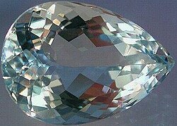 Faceted aquamarine