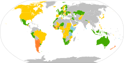 World map showing the status of NAPs in 2024