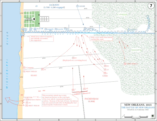 The Battle of New Orleans: Situation on 8 January 1815