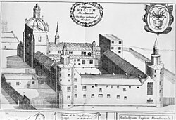 An illustration of King's College in 1661.