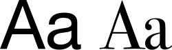 The capital letter "A" in the Latin alphabet, followed by its lowercase equivalent, in sans serif and serif typefaces respectively