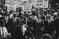 Civil rights activists during the March on Washington for Jobs and Freedom in Washington, D.C. in August 1963