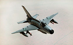 PAF Chengdu F-7PG in flight.