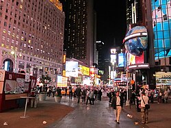 Pedestrianized area in Times Square, New York City
