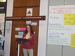 A German student learning French. English (1.5 billion learners), French (82 million learners) and Chinese (30 million learners) are the three most commonly studied foreign languages.[30]