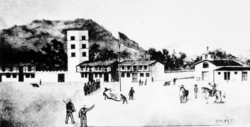 Joseph Revere of the United States Navy lowering the California Republic Bear Flag and raising the United States flag
