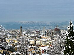 Florence with snow cover in December 2009