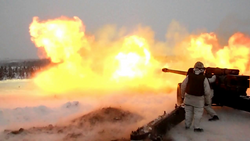 The Finnish Defence Forces using 130 mm Gun M-46 during a direct fire mission in a live fire exercise in 2010.
