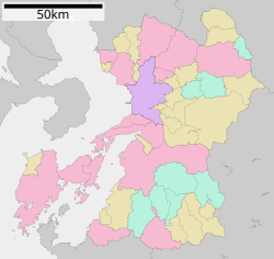 Map of Kumamoto Prefecture showing municipal boundaries Government Ordinance Designated City City Town Village
