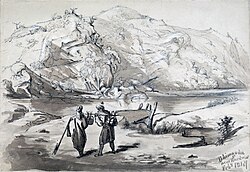 Young engineers restoring and developing the old Mughal irrigation system in 1847 during the reign of the Mughal Emperor Bahadur Shah II in Indian subcontinent