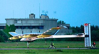 Solar Impulse aircraft are Swiss-designed single-seat monoplanes powered entirely from photovoltaic cells.