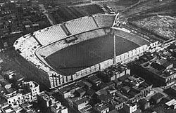 The stadium under construction.
