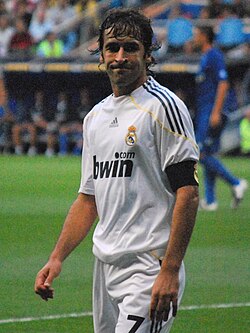 Raúl, the most-capped player in Real Madrid's history.