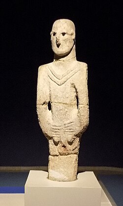 The Urfa Man c. 9000 BC.[16][17][18] Şanlıurfa Archaeology and Mosaic Museum.