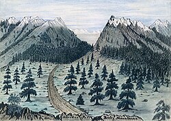 Cherokee Trail near Fort Collins, Colorado, from a sketch taken June 7, 1859