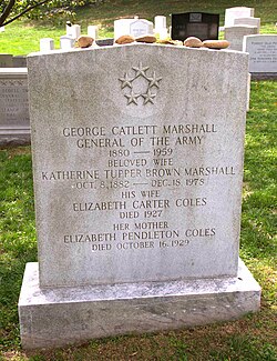 Grave site of George Marshall at Arlington National Cemetery