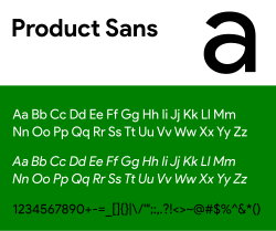 Product Sans, Google's typeface since 2015