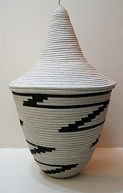 Igiseke, traditional woven basket made by women in Burundi