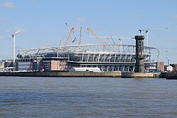 Hill Dickinson Stadium under construction in April 2023
