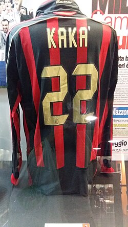 Kaká's AC Milan jersey in the San Siro museum