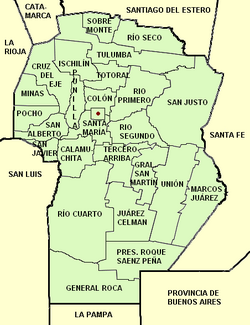Córdoba province departments
