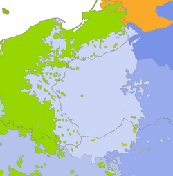 Polish language distribution (light blue) in 1910
