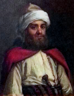 A modern, artistic representation of Fakhr al-Din in the Beiteddine Palace.
