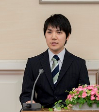 Kei Komuro at the press conference held for the couple's engagement announcement, 3 September 2017