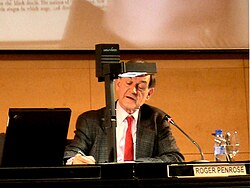 Penrose during a lecture