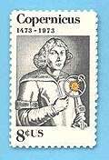 Nicolaus Copernicus on a 1973 stamp