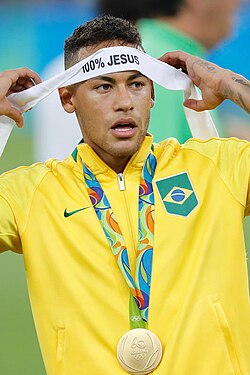 Neymar expresses his Christian faith after winning the gold medal with Brazil at the 2016 Summer Olympics.