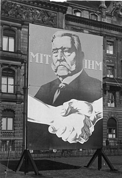 Election poster for Hindenburg in 1932 (translation: "With him")