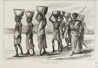 A Zanj slave gang in Zanzibar (1889)