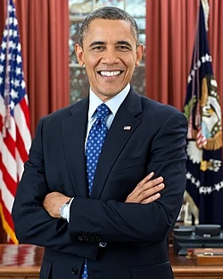 U.S. President Barack Obama's official photograph in the Oval Office in 2012