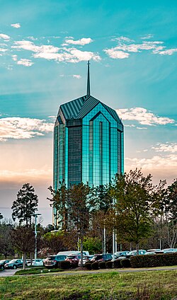 University Tower is the tallest building in Durham located outside of the downtown area.