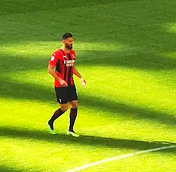 Giroud playing for AC Milan in February 2022