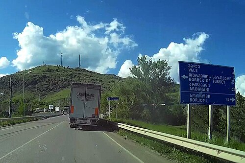 North terminus S11 highway in Akhaltsikhe, junction with S8