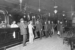 The White Eagle Saloon (c. 1910), one of many in Portland that had reputed ties to illegal activities such as gambling rackets and prostitution[40]