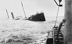 View from UC-21 of Illinois sinking