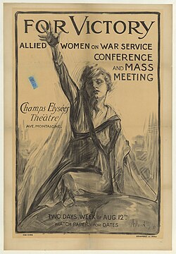 Poster by Neysa McMein for the Congress of Allied Women on War Service held at the theatre in August 1918.