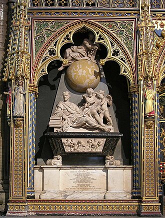 Newton's tomb monument in Westminster Abbey by John Michael Rysbrack