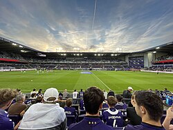 RSC Anderlecht fans at the Constant Vanden Stock Stadium