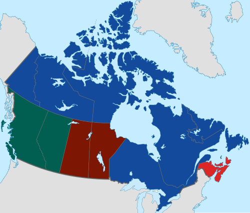 Canadian regions subject to Toronto Blue Jays exclusively Note: Toronto Blue Jays territory covers all of Canada