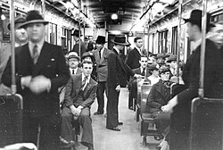 Inside a Line B Metropolitan Cammell car, circa 1938
